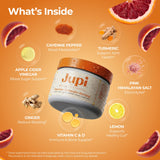Jupi Turmeric Shots 240g side view showing ingredients