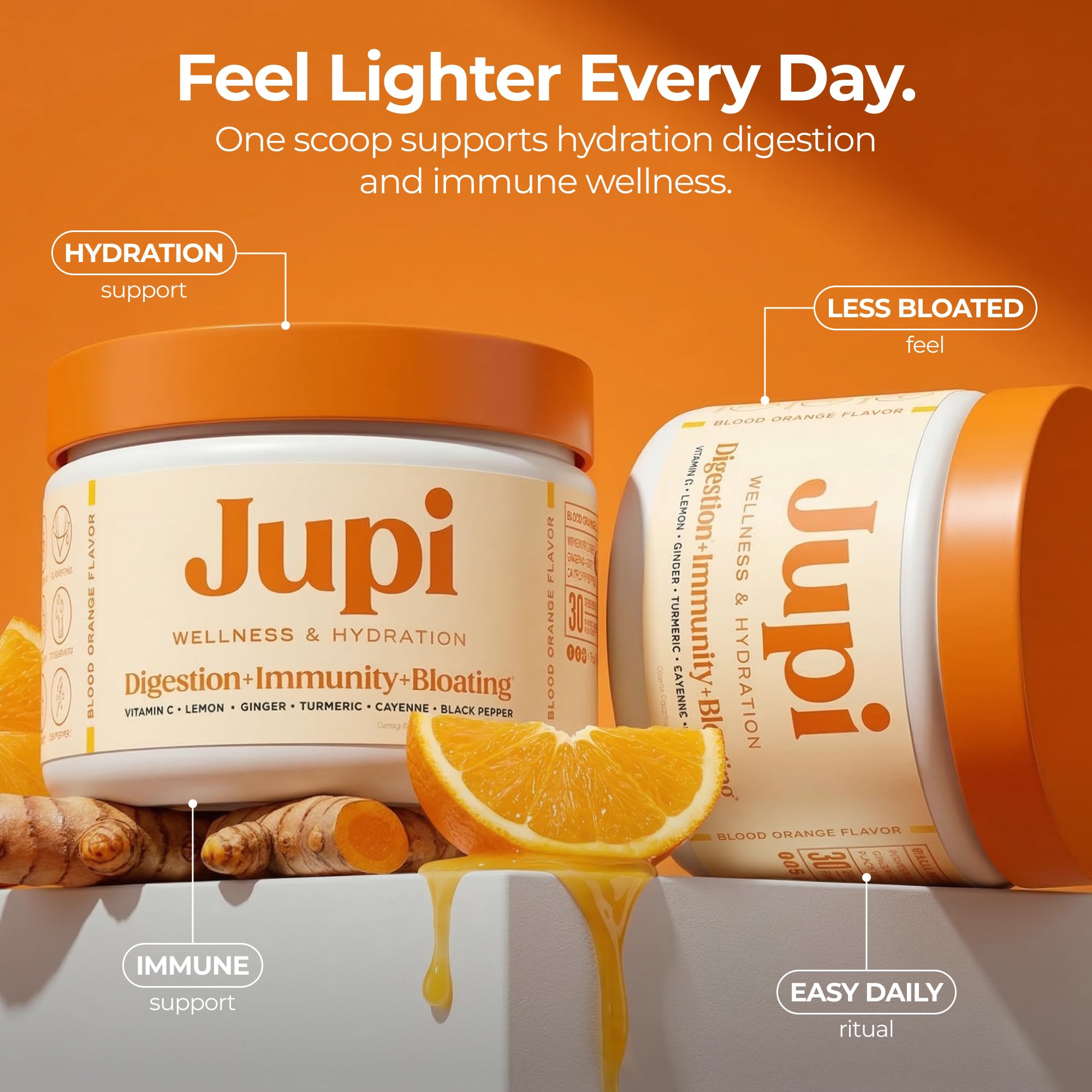 Jupi Turmeric Shots 240g with fresh ginger and turmeric