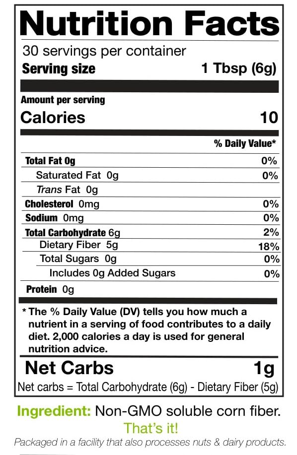 just better. Prebiotic Soluble Fiber Supplement Powder next to a spoon