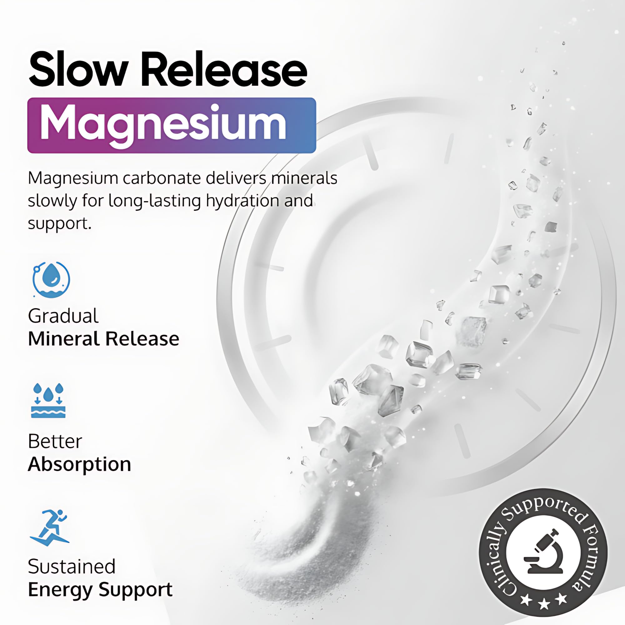 Just Fitter Magnesium Carbonate Alkaline Powder dissolved in water
