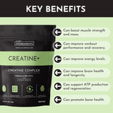 JUST INGREDIENTS Creatine Monohydrate Powder 175g side view