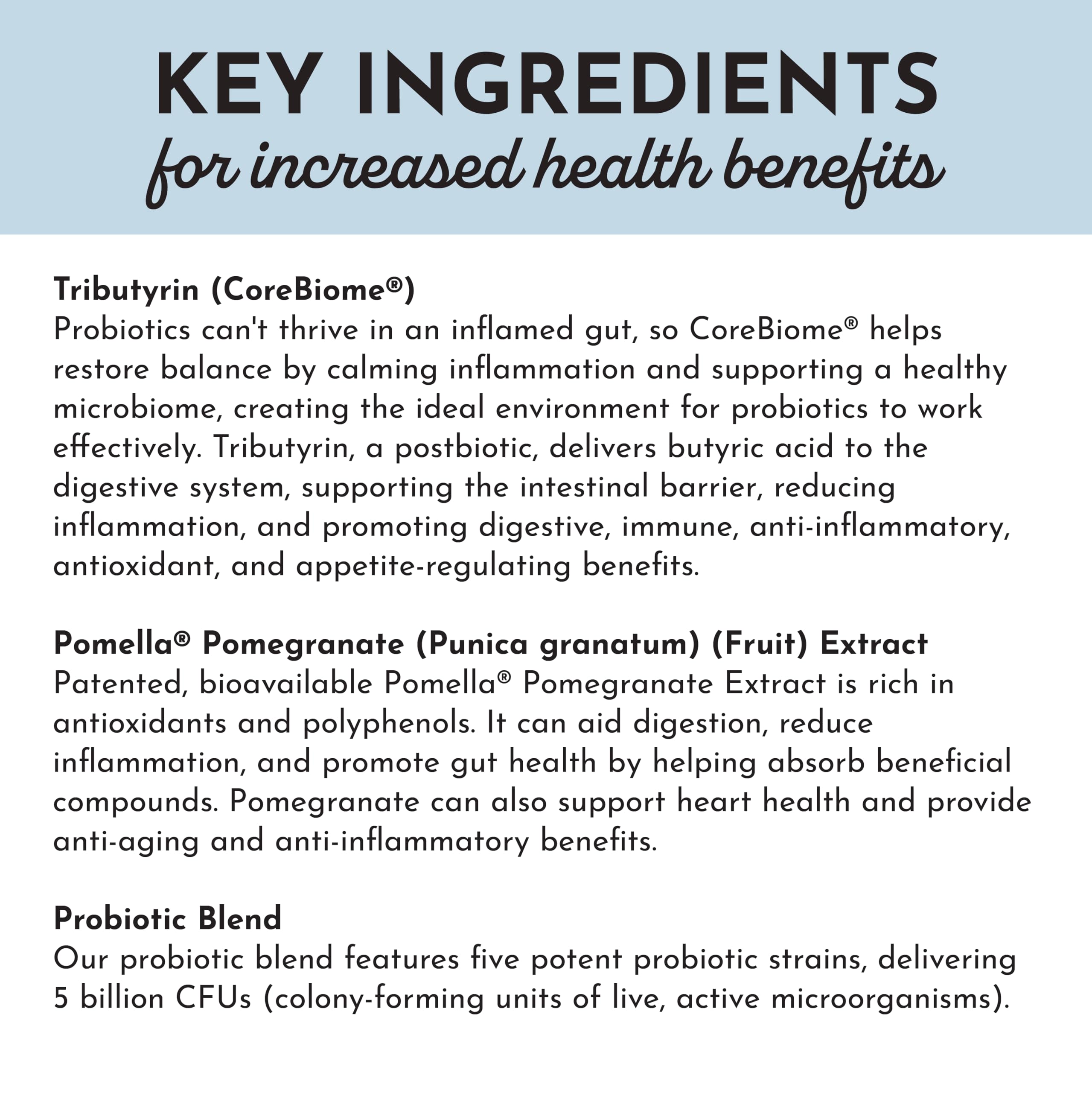 JUST INGREDIENTS Probiotic Supplement label details