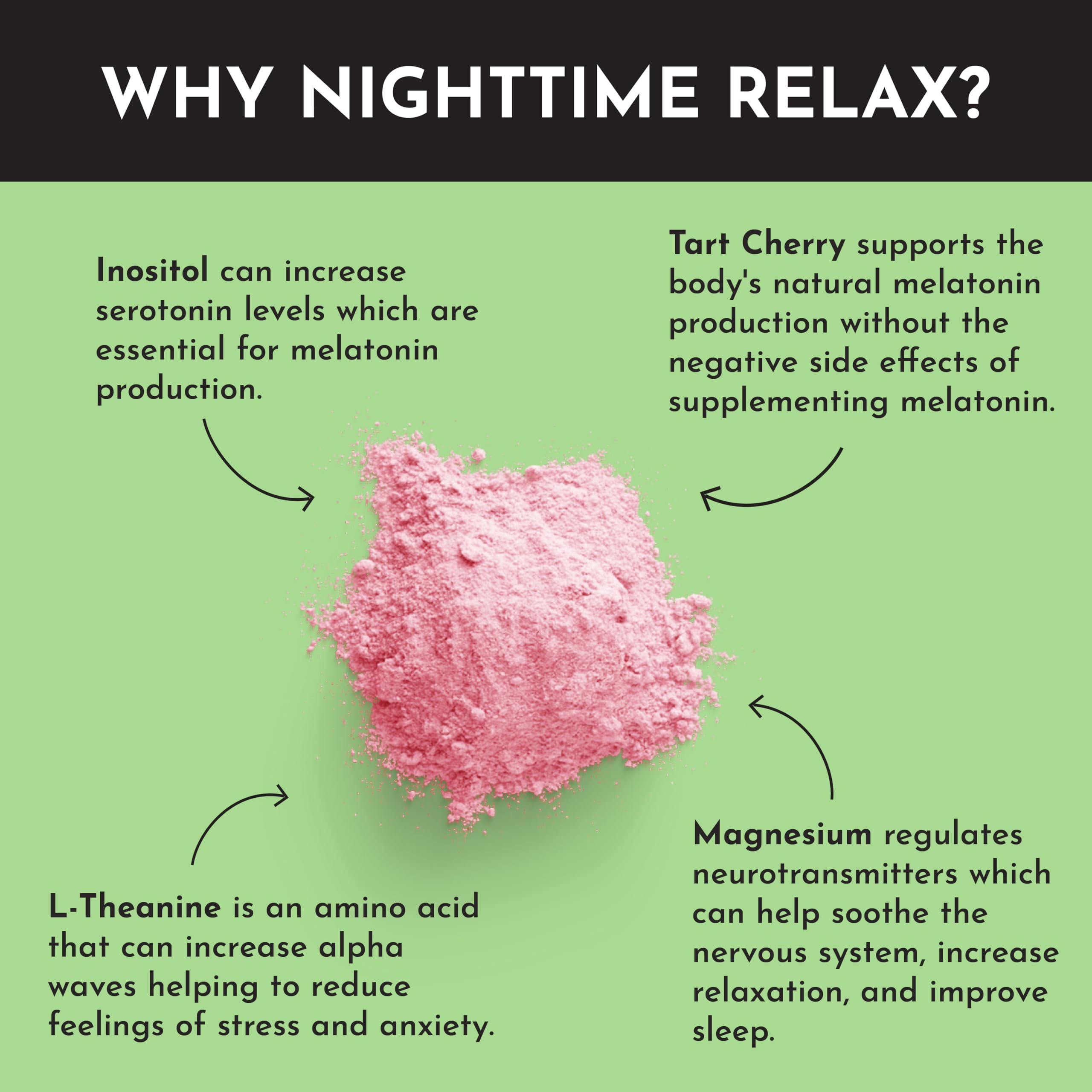 JUST INGREDIENTS Sleep Supplement Strawberry Limeade close-up of powder