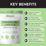JUST INGREDIENTS Sleep Supplement Strawberry Limeade mixed with water