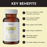 JUST INGREDIENTS Zinc Supplement side view showing ingredients