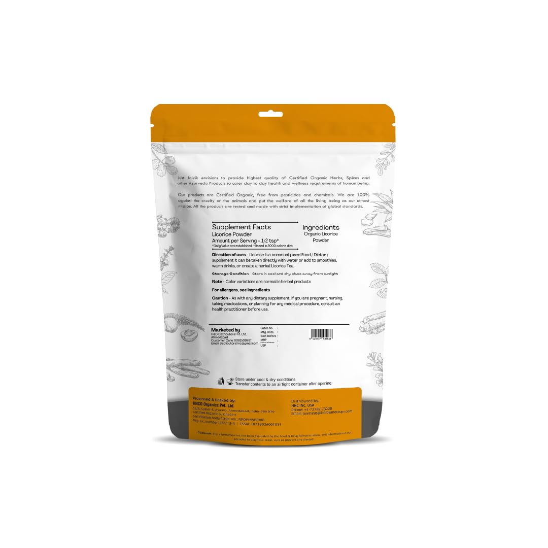 Just Jaivik Licorice Root Powder 227g packaging