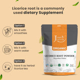Just Jaivik Licorice Root Powder 227g side view