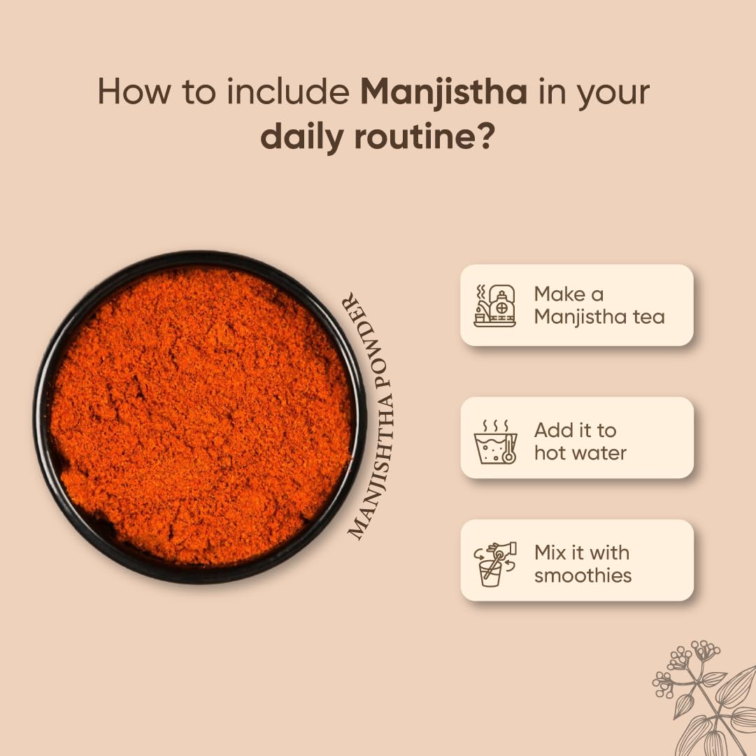 Just Jaivik Manjistha Powder 227g side view