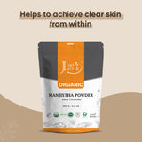 Just Jaivik Manjistha Powder 227g with organic certification label