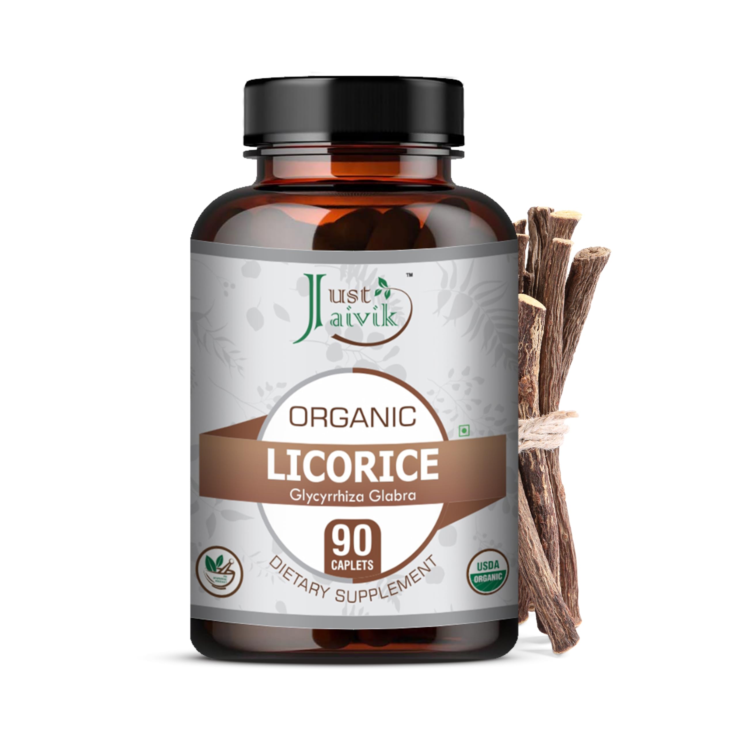 Just Jaivik Organic Licorice Root Tablets front view