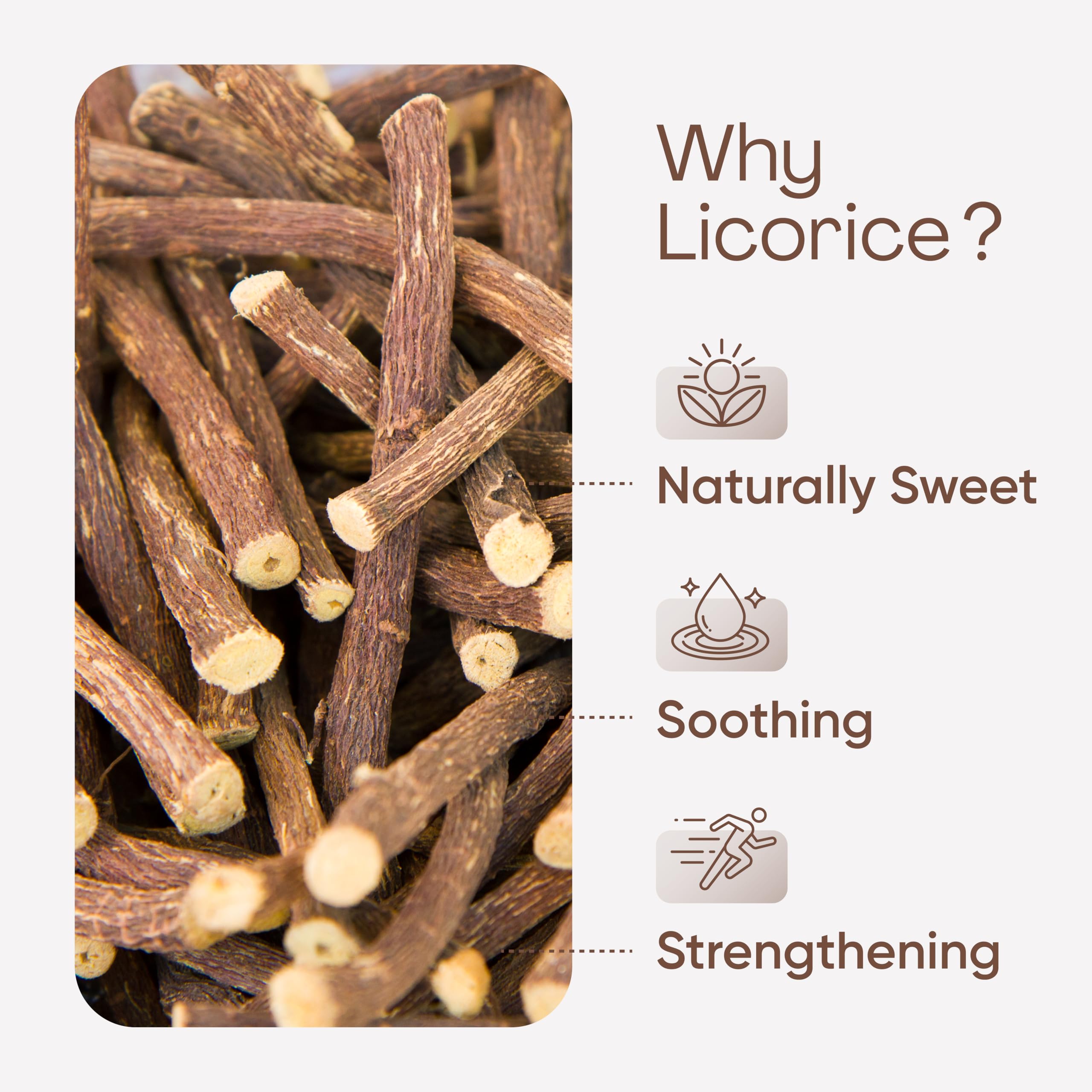 Just Jaivik Organic Licorice Root Tablets on a wooden table