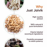 Just Jaivik Organic Safed Musli Powder 227g in a glass bowl