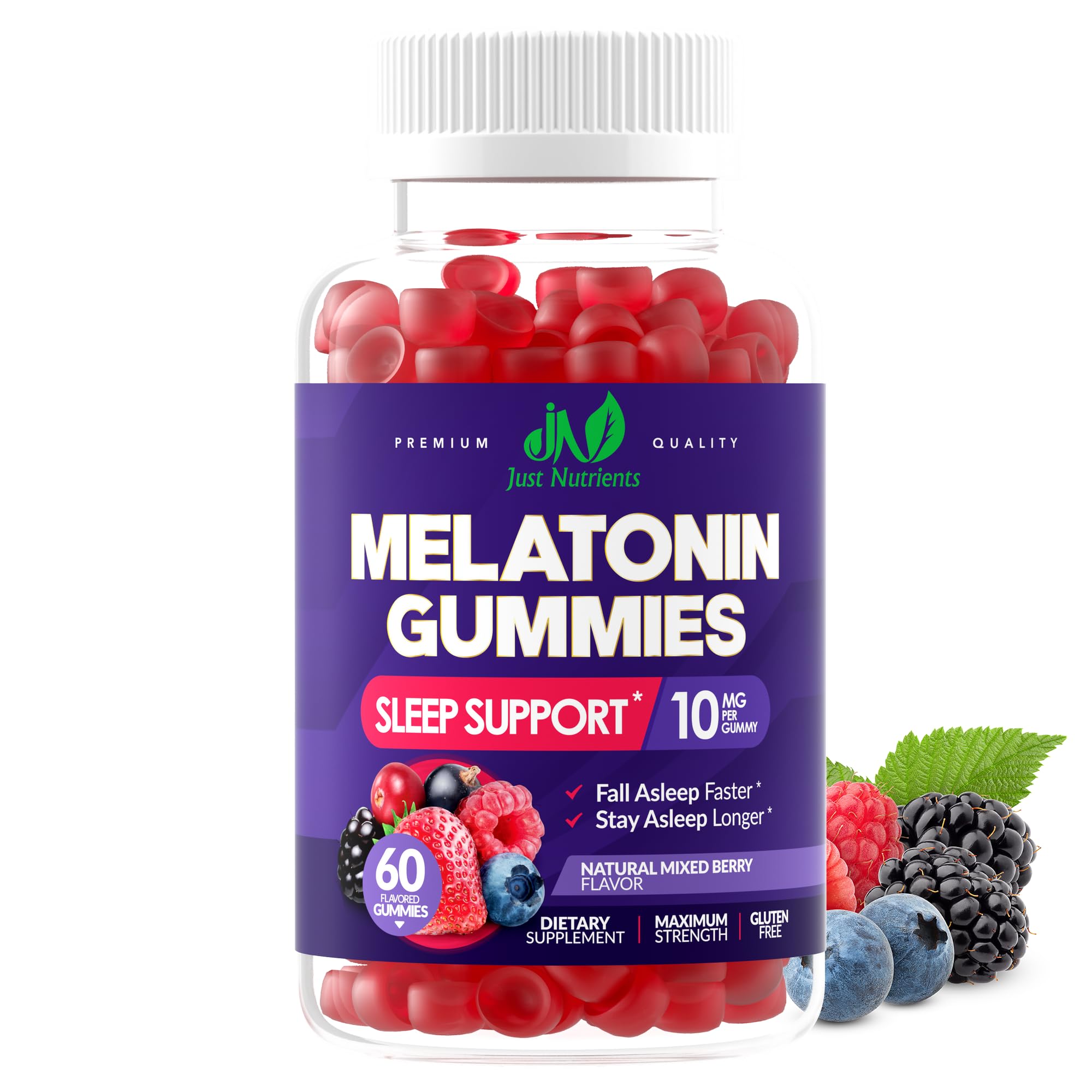 Just Nutrients Melatonin Gummies 10mg front view