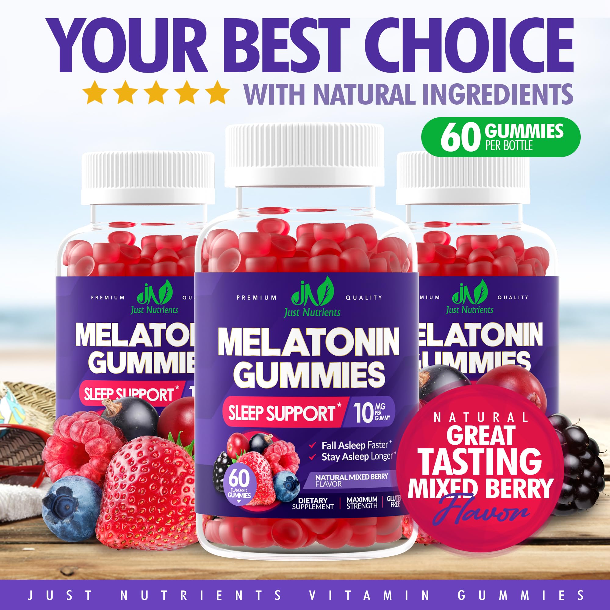 Just Nutrients Melatonin Gummies 10mg packaging