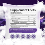 Just Nutrients Melatonin Gummies 20mg nutritional information