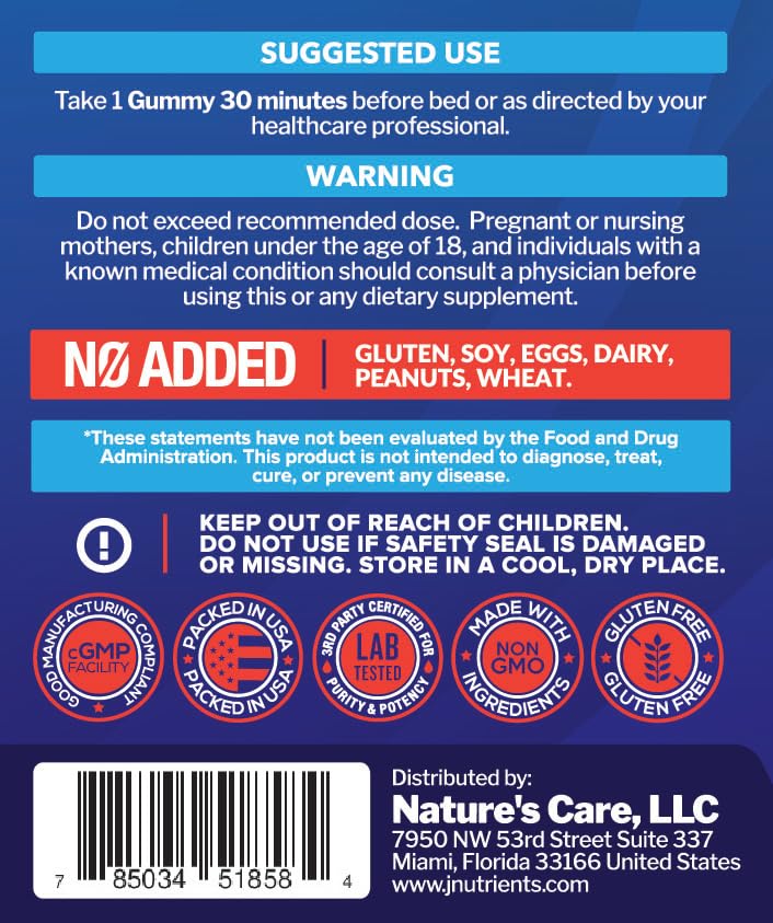 Just Nutrients Melatonin Gummies 30mg gummies in hand