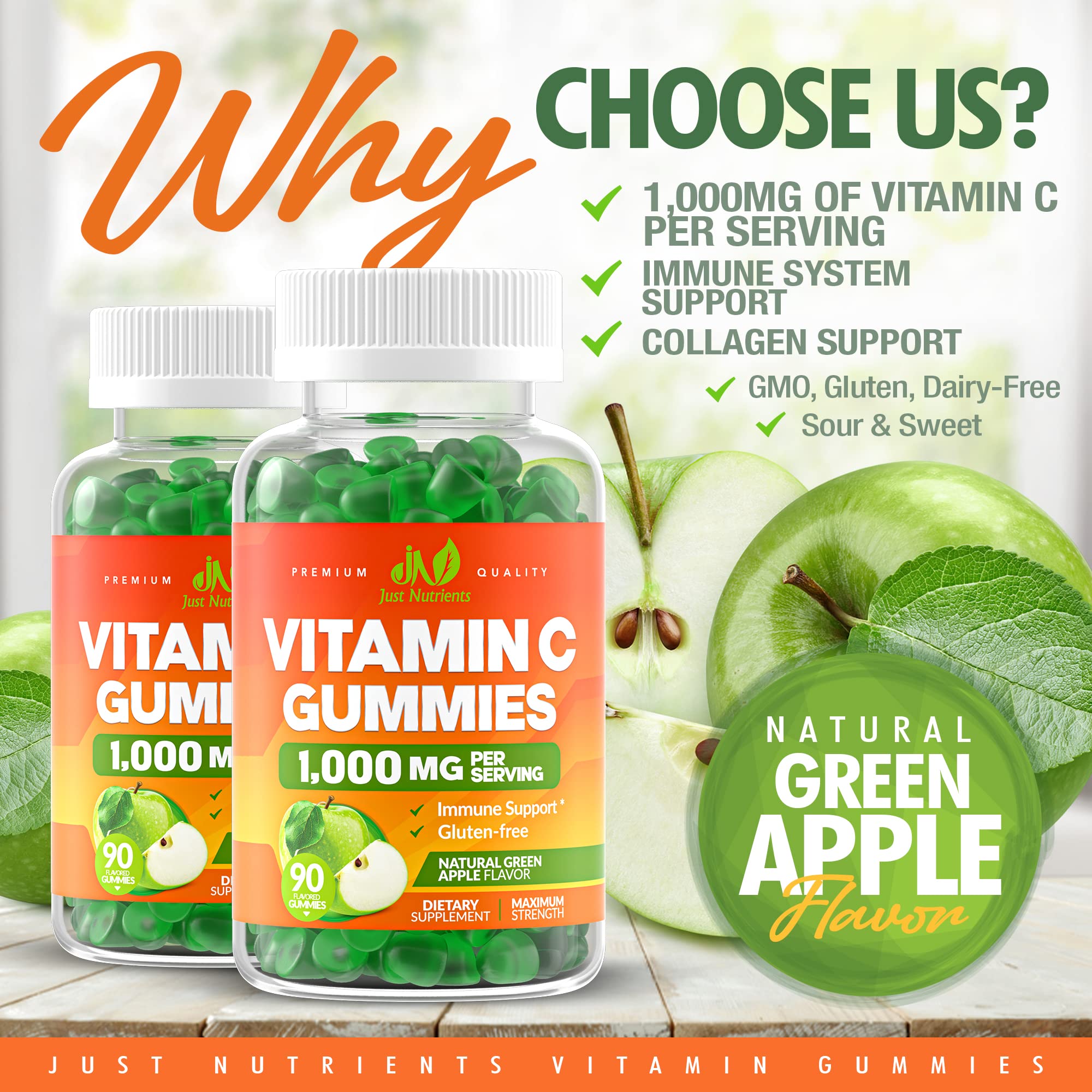Just Nutrients Vitamin C Gummies bottle with label