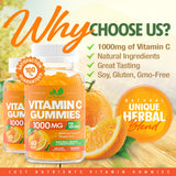 Just Nutrients Vitamin C Gummies showing three gummies