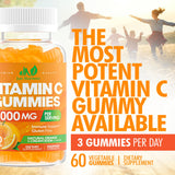 Just Nutrients Vitamin C Gummies with a measuring spoon