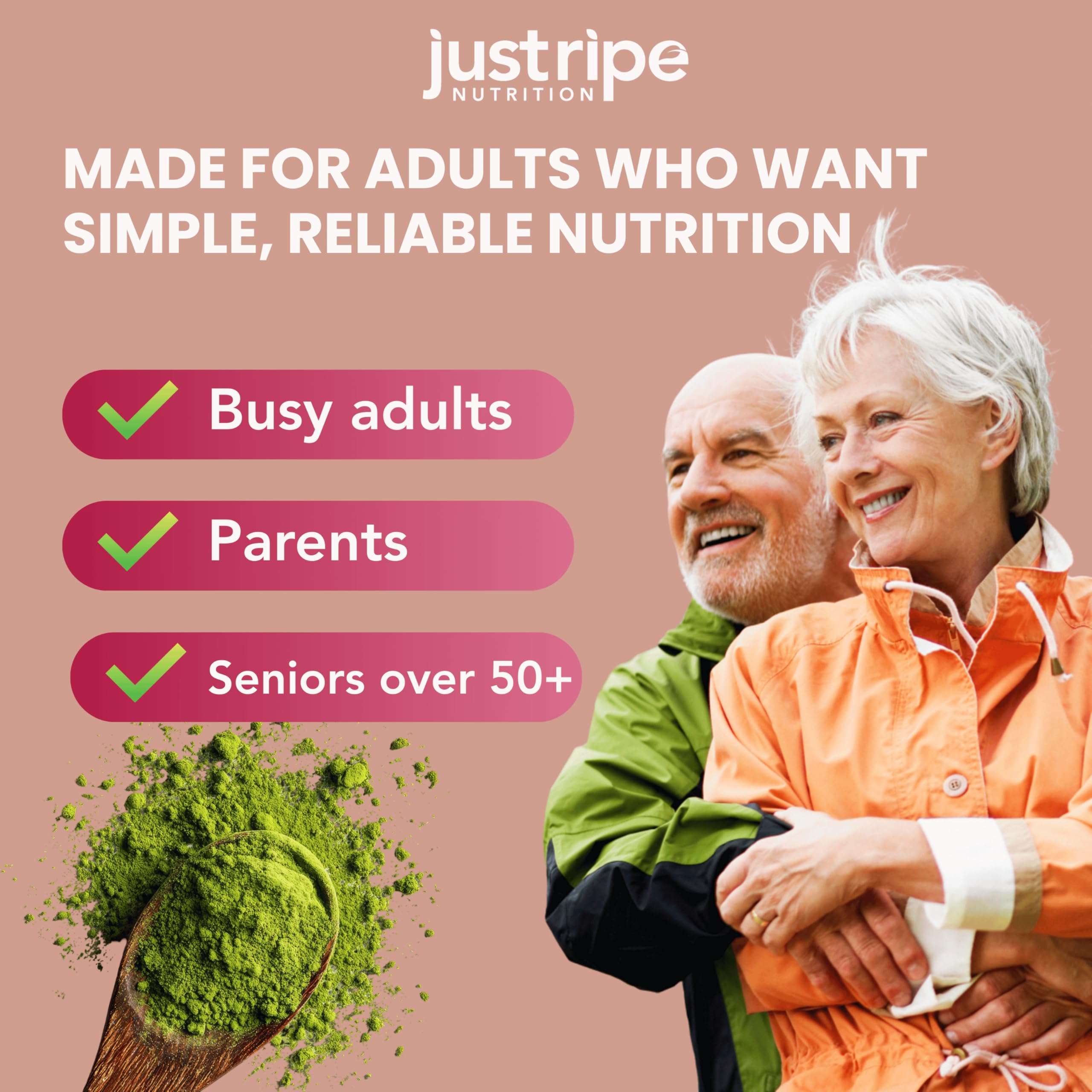 Just Ripe Nutrition Spirulina Super Greens Powder lifestyle shot