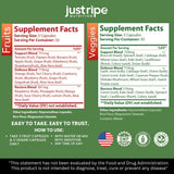 Just Ripe Nutrition Whole Food SuperFood Vegetable Supplements back view with ingredient list
