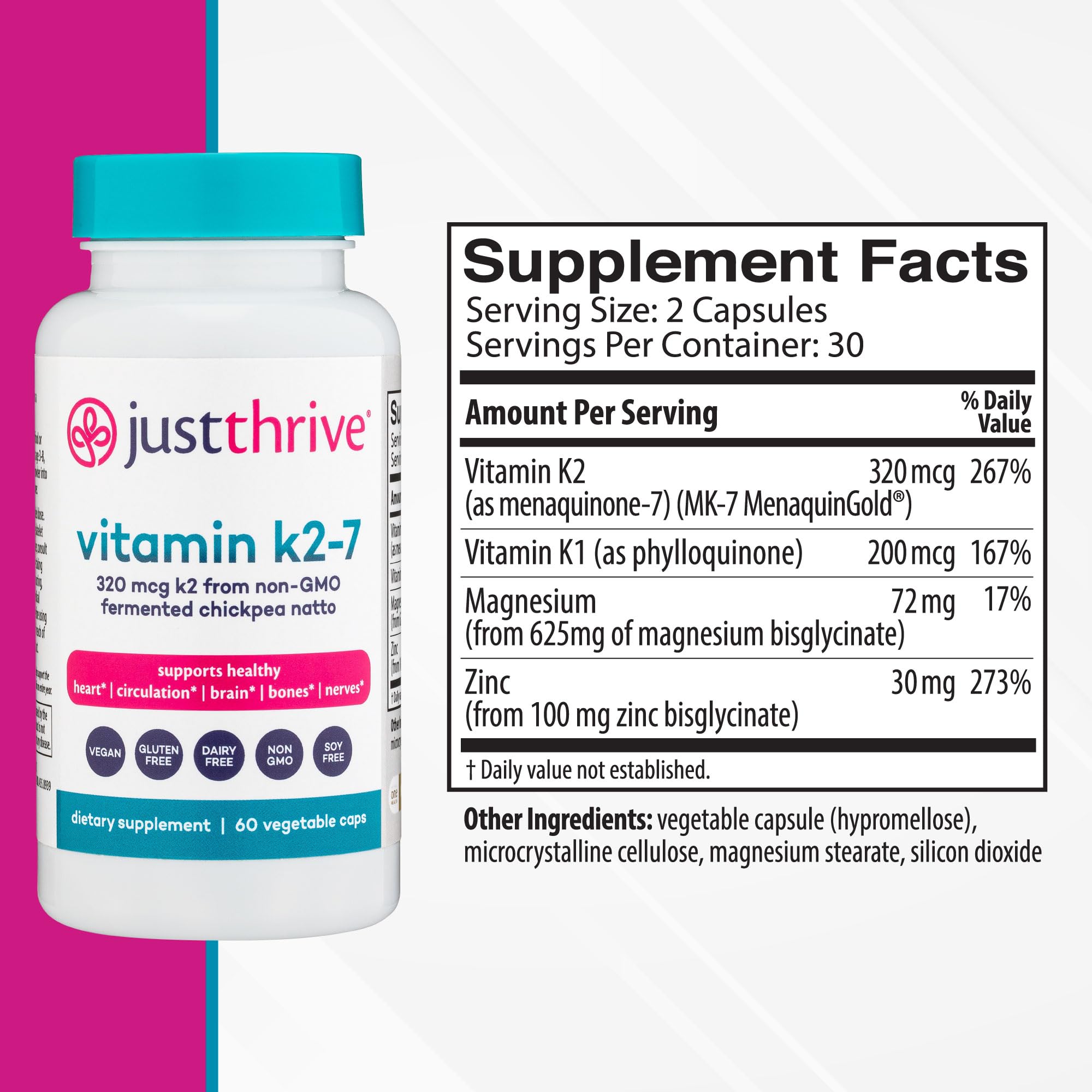 Just Thrive Blended Vitamin & Mineral Supplement side view