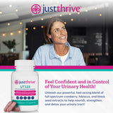 Just Thrive Cranberry Supplement UT123 back view with ingredient list