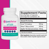 Just Thrive Cranberry Supplement UT123 side view showing capsules