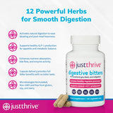 Just Thrive daily Bitters 50g back view with ingredient list