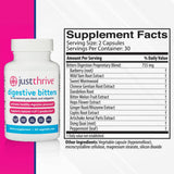 Just Thrive daily Bitters 50g side view showing capsule details