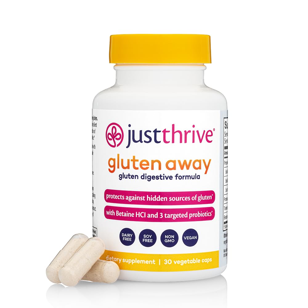 Just Thrive Gluten Away Multi-Enzyme Supplement front view
