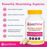 Just Thrive Gluten Away Multi-Enzyme Supplement with a glass of water