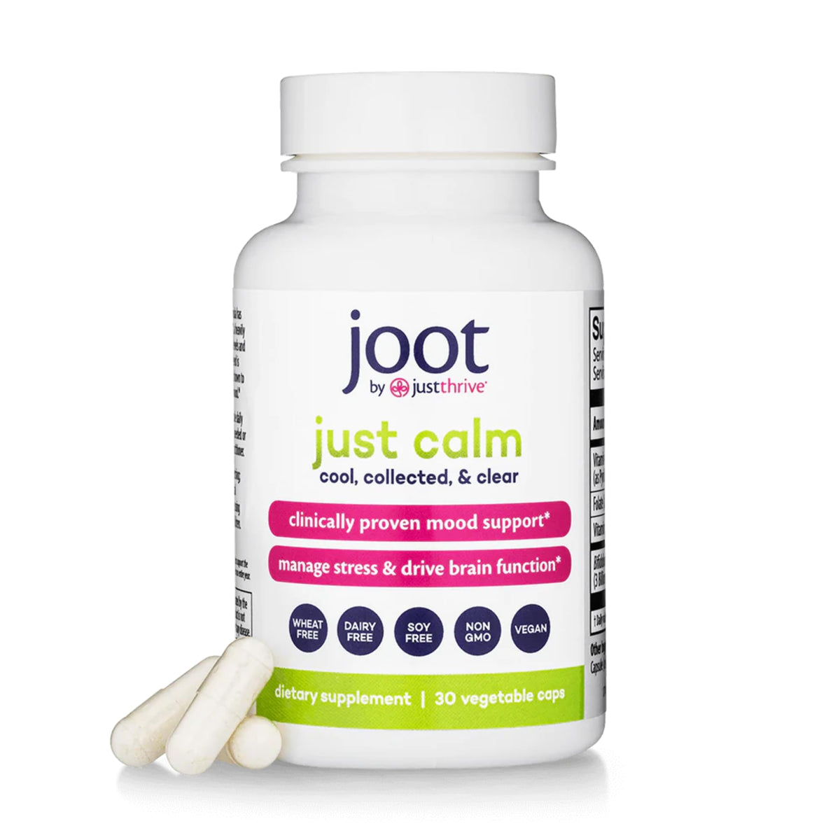 Just Thrive Just Calm 30 Count Capsules front view