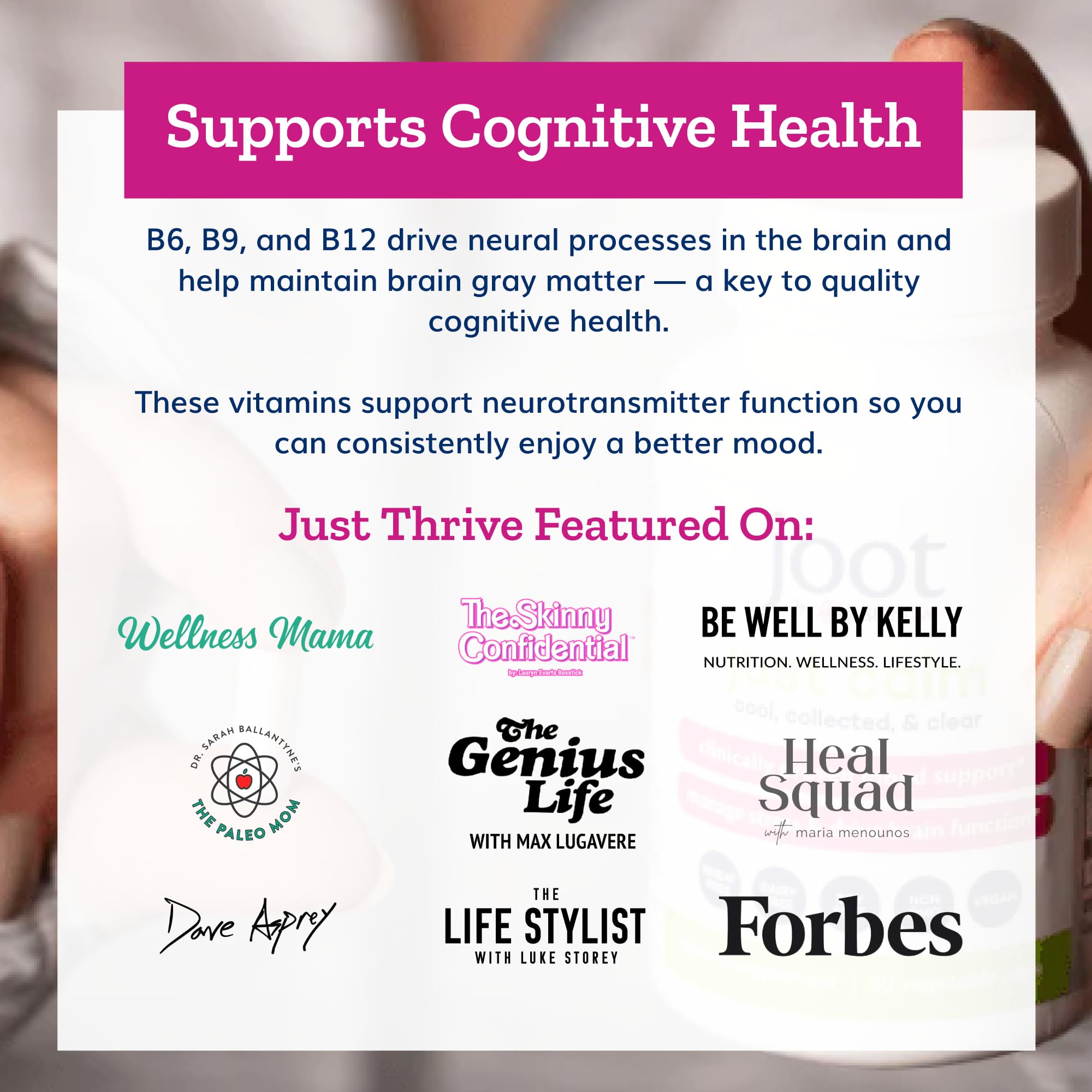 Just Thrive Just Calm 30 Count Capsules opened bottle