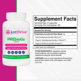 Just Thrive PREbiotic Capsules 120 Count side view