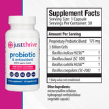 Just Thrive Probiotic Capsules side view showing label