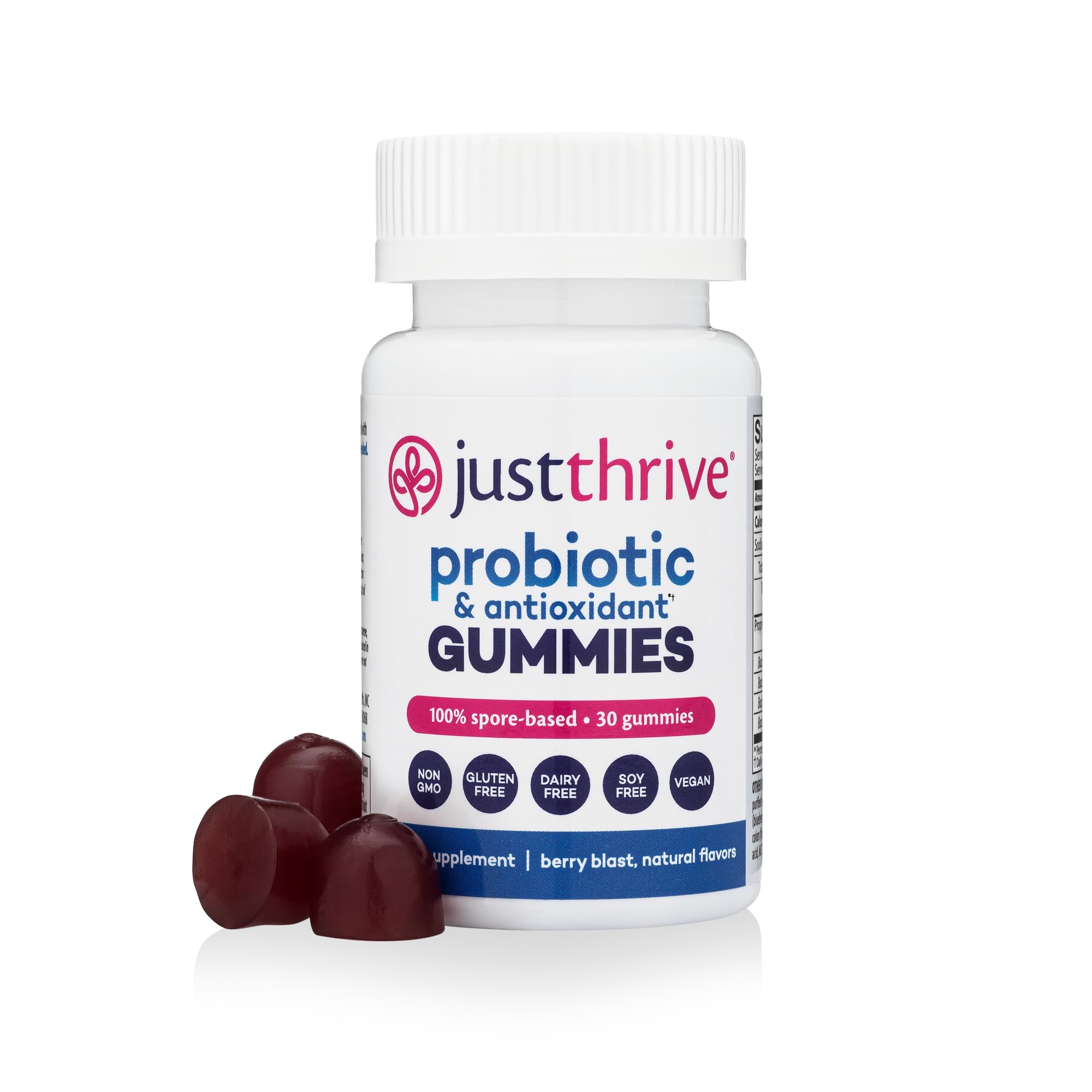 Just Thrive Probiotic Gummies 100g front view