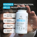 JustFloow Genius Mind Nootropic Supplement capsules in bottle