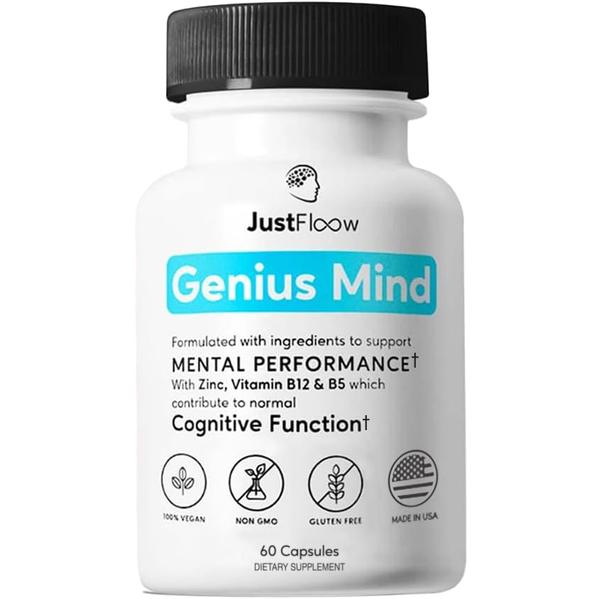 JustFloow Genius Mind Nootropic Supplement front view