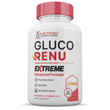 Justified Laboratories Gluco Renu Extreme 1295mg ingredients list on packaging