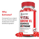 Justified Laboratories Vital Grow XL Gummies with a glass of water