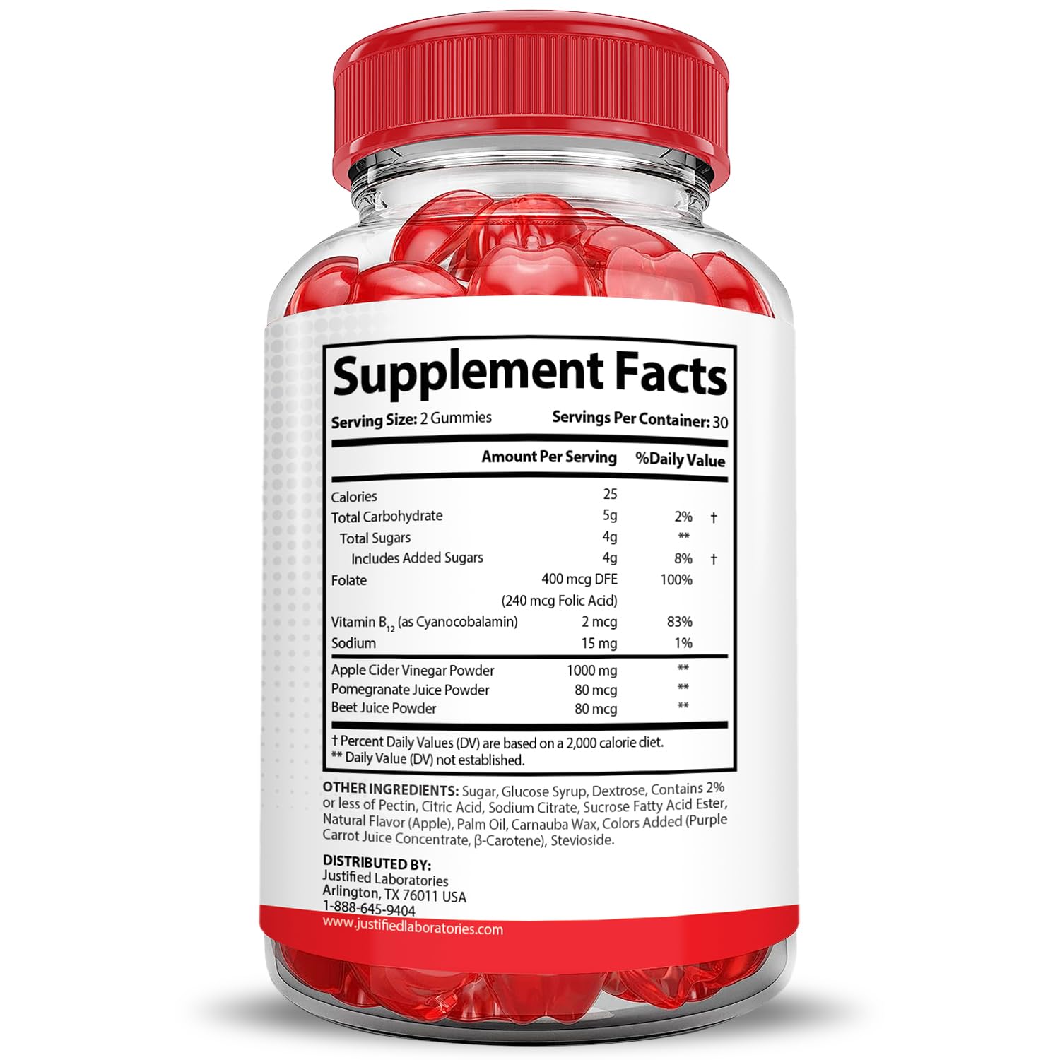 Justified Laboratories Vital Pump XL gummies with apple cider vinegar
