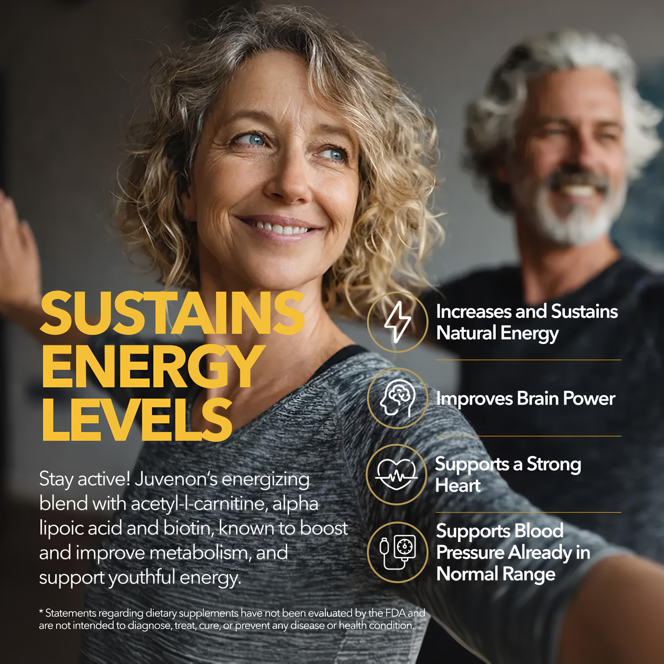 Juvenon Acetyl L-Carnitine Supplement on a kitchen counter