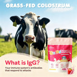 JUYIHEAL Bovine Colostrum Gummies on a wooden table