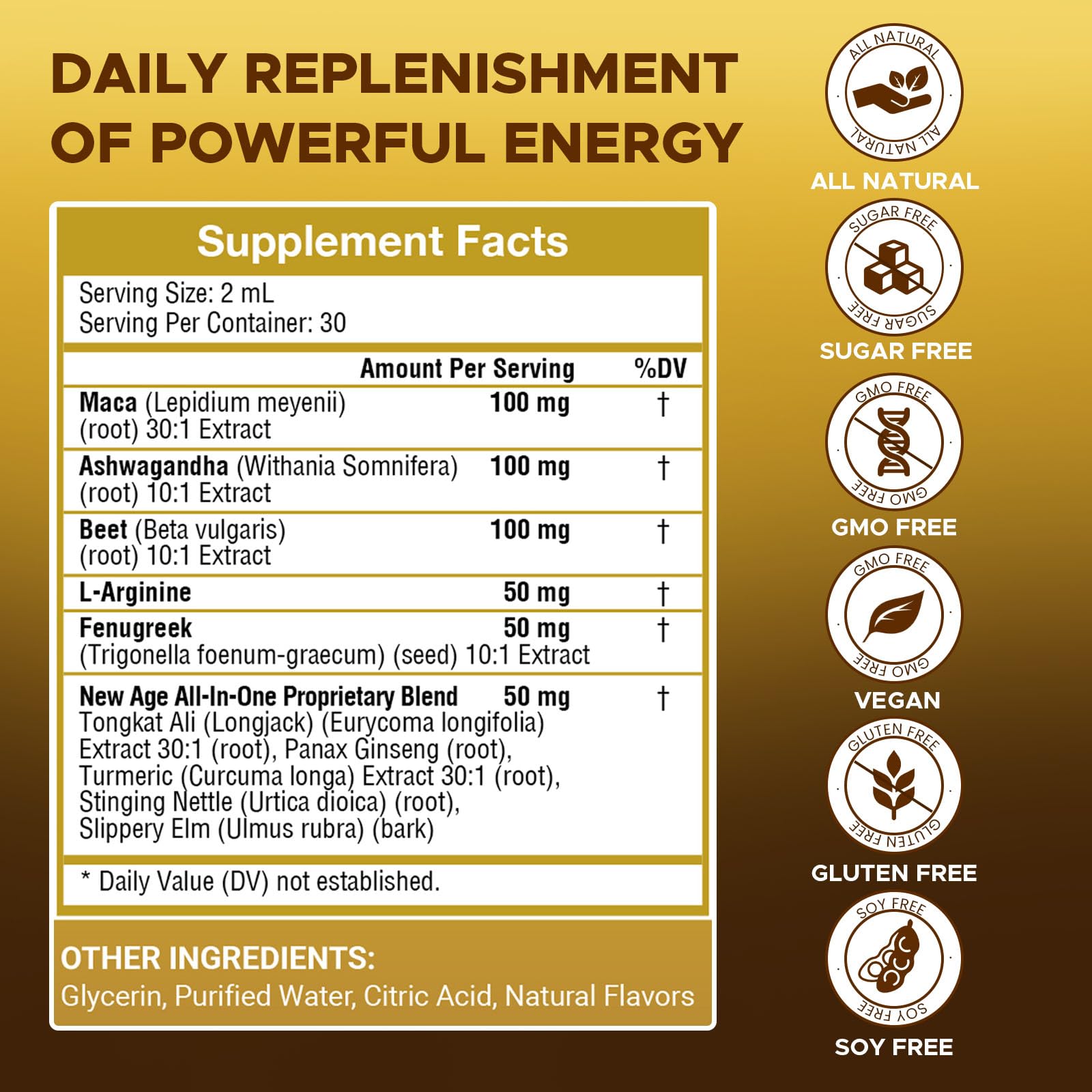 JUYIHEAL Maca Root Drops 100g bottle side view