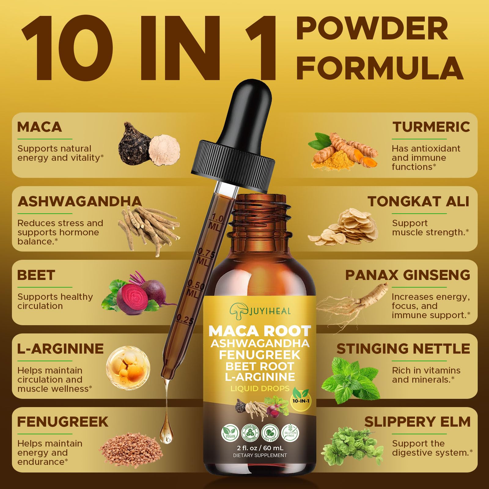 JUYIHEAL Maca Root Drops 100g ingredients list