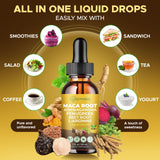 JUYIHEAL Maca Root Drops 100g with glass of water