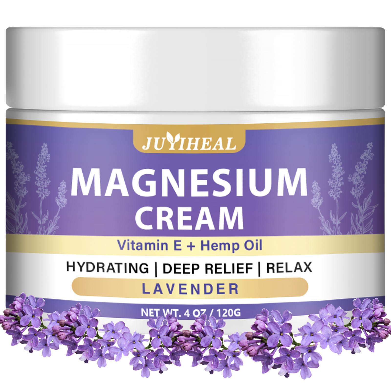 JUYIHEAL Magnesium Lotion front view with natural ingredients