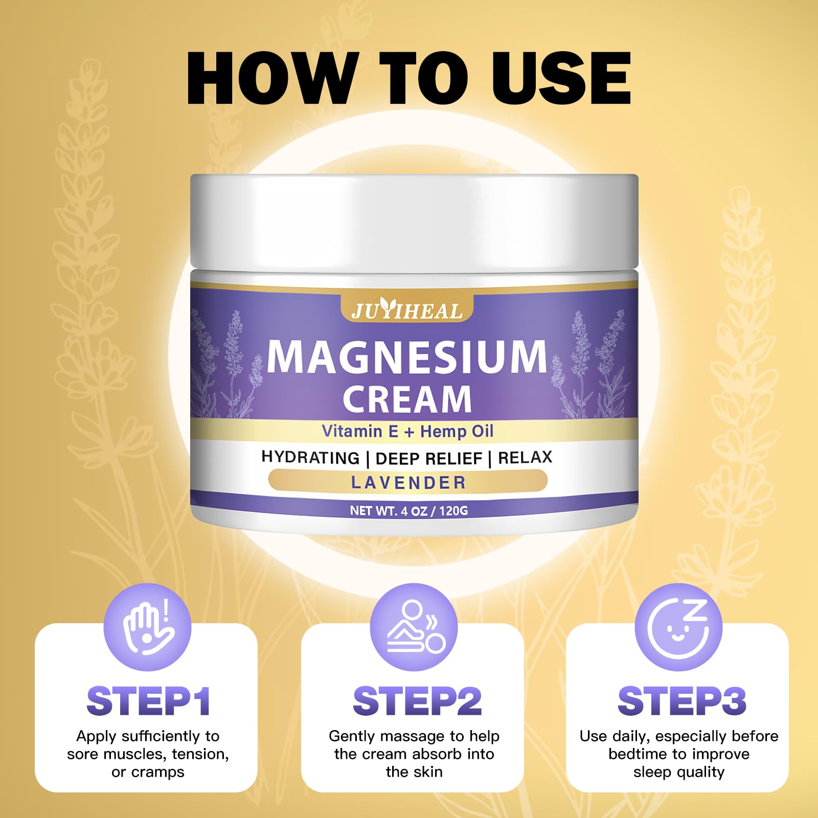 JUYIHEAL Magnesium Lotion with jojoba oil and mango butter