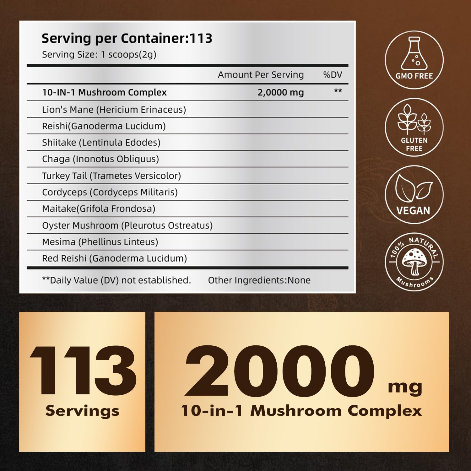JUYIHEAL Mushroom Superfood Powder on a kitchen counter
